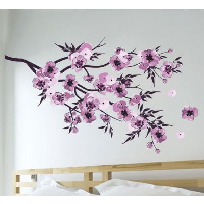 Sticker mural Fleurs Aquarelle violettes - 2 planches : 50 x 70 cm - 20 stickers