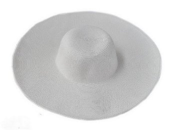 Grand chapeau de plage blanc
